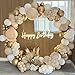 Beige Balloon Arch Kit, 124pcs White Sand Gold Balloon Garland with Nude Balloons, White Gold Balloon Arch for Birthday Party Decoration, Baby Shower, Boho Wedding, Anniversary, Engagement Decor