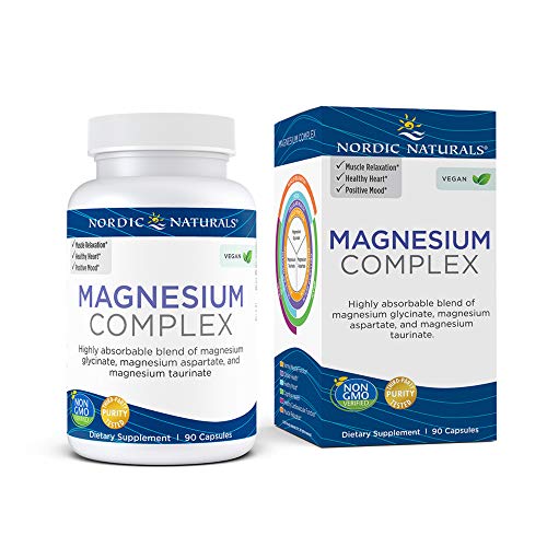 Nordic Naturals Magnesium Complex - 90 Capsules - 225 mg Magnesium - Brain & Heart Health, Mood, Energy, and Muscle Relaxation - Non-GMO, Vegan - 30 Servings