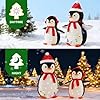 DUMOS 2-Piece Lighted Penguin Family Outdoor Christmas Decoration, Pop up Holiday Decor with 150 LED Lights for Yard, Garden, Storefront, White Red #5