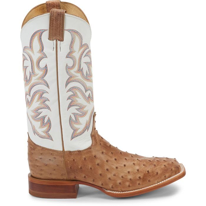 Justin Men's Pascoe 13" Full Quill Ostrich Western Boots3