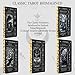 BWTY Best wishes to you Black Stained Glass Tarot Cards for Beginners with Meanings on Them 400GSM Unique Thickness Gilded Learning Tarot Deck Set with Guide Book and Golden Edge on 78 Cards
