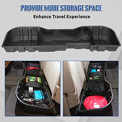 ECOTRIC Under Seat Storage Box Compatible with Crew Cab 2007-2019 Silverado/Sierra 1500 / 2500HD / 3500HD Under Seat Storage Container Replacement for #23183674