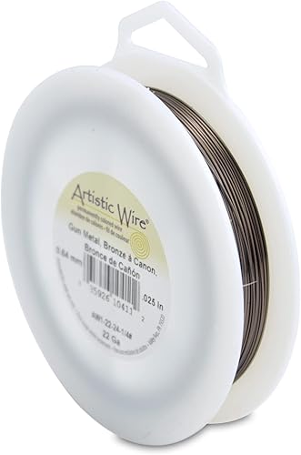 Artistic Wire Alambre de cobre de color calibre 22, resistente al deslustre, 125 pies, color latón antiguo