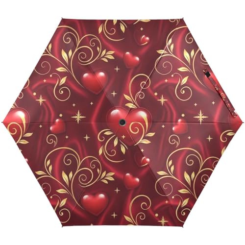 Parapluie de voyage durable GAIREG avec finitions floral doré chic
