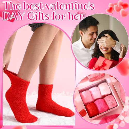 Foaincore 12 Pairs Gifts for Her Women Fuzzy Socks Bulk Winter Warm Sleeping Soft Fluffy Microfiber Socks for Gifts3