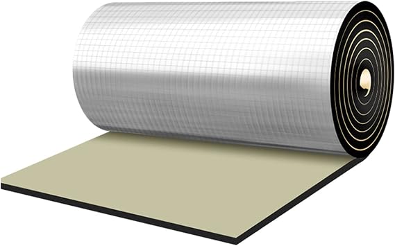 Reflective Foam Insulation Shield,Sound Deadening Shield Insulation Mat,Self-Adhesive Foil Sound Insulation Cotton,High Temperature Resistant Sunscreen Insulation Board,5mmthk,1 * 1M1m2
