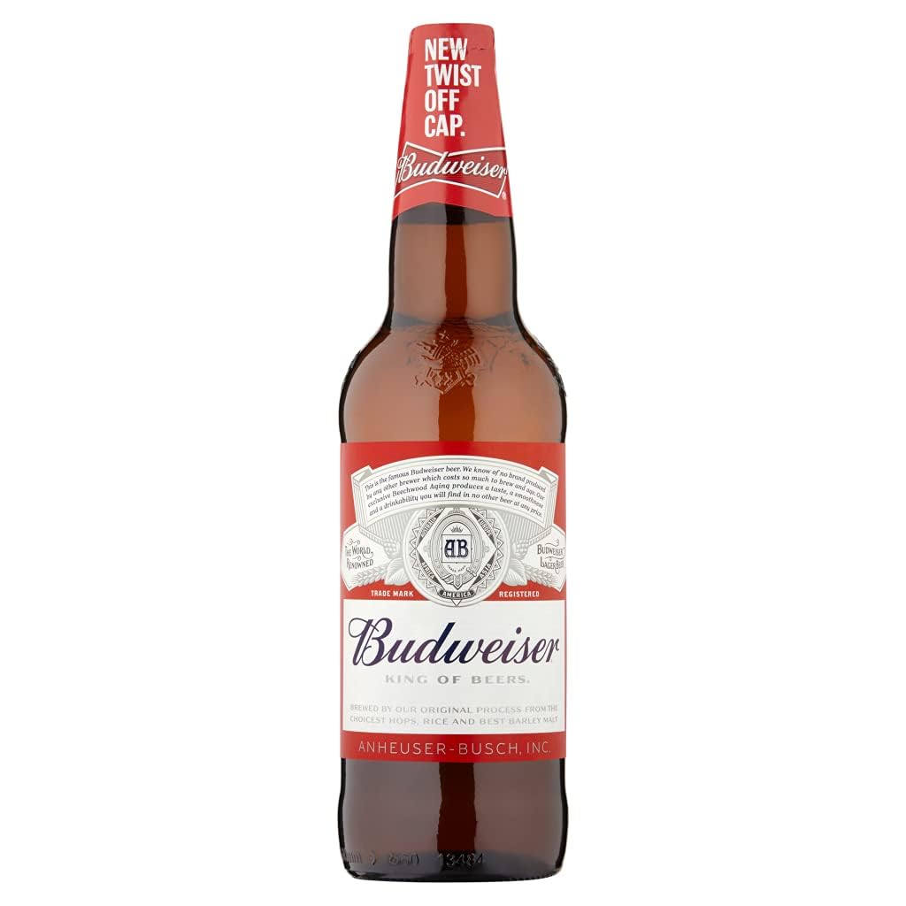 Budweiser Lager Beer Bottle, 1 x 660 ml