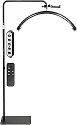 LumináRia Led Ring Light ExtensãO CíLios Lash Meia Lua 6500k Luminaria Estetica Mesa Spa Arco 3 Tons Ajustavel Sa