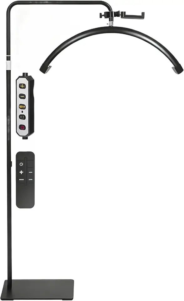 LumináRia Led Ring Light ExtensãO CíLios Lash Meia Lua 6500k Luminaria Estetica Mesa Spa Arco 3 Tons Ajustavel Sa