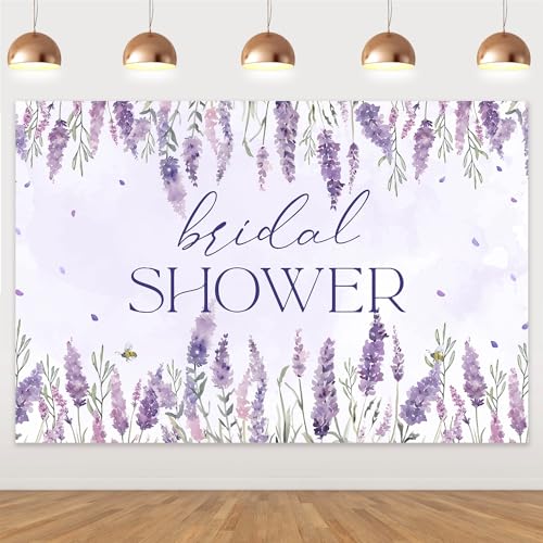 Lavender Bridal Shower Backdrop Purple Floral Bride to Be Photography Background Cloth Decoration for Purple Better Togther Wedding Bachelorette Engagement Party Supplies Photo Booth Props 5 * 3ft