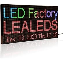 Leadleds P3 Full Color WiFi LED Sign Scrolling Message Board, Portable LED Billboard Support Text, Animation, Countdown, Timer Indoor Use for Store, Coffee, Bar L 15.2" x W 7.7"