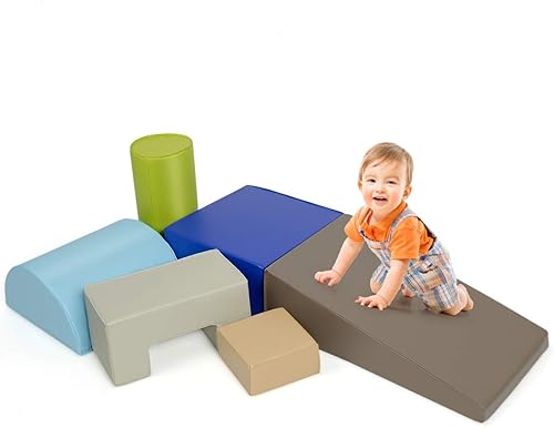 Costzon - Juego de 6 bloques coloridos de espuma para niños, ideal para gatear, escalar y caminar - Material educativo para niños, gimnasio de