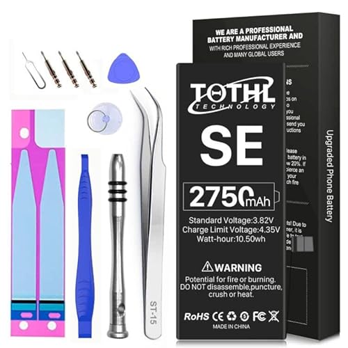 TQTHL Battery for iPhone SE, 2016 1st Gen New 0 Cycle Higher Capacity Battery Replacement for iPhone SE (A1662、A1723、A1724) with Complete Professional Repair Tools Kits