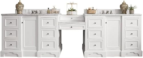 Juego de tocador doble en blanco brillante
