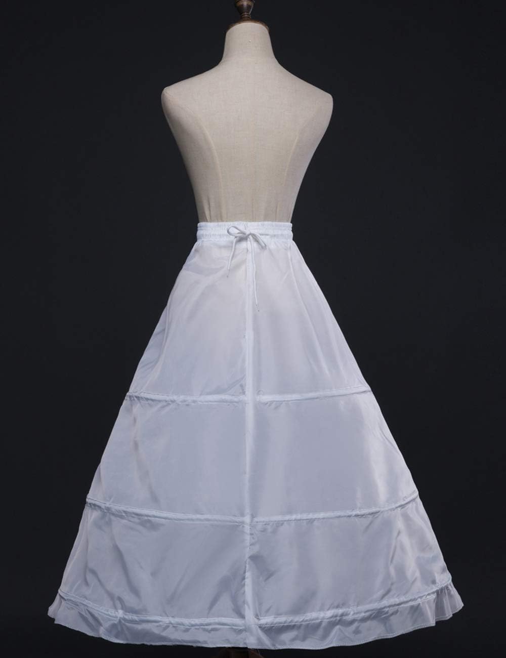 YULUOSHA Women Crinoline Petticoat 3 Hoops Skirt Elastic Half Slip A Line Underskirt for Wedding Ball Gown Bridal Dress - Image 5