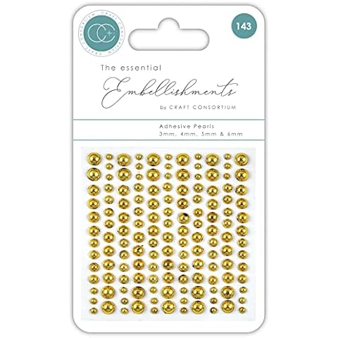 Craft Consortium Essential Adhesive Pearls 143/Pkg-Gold Cover