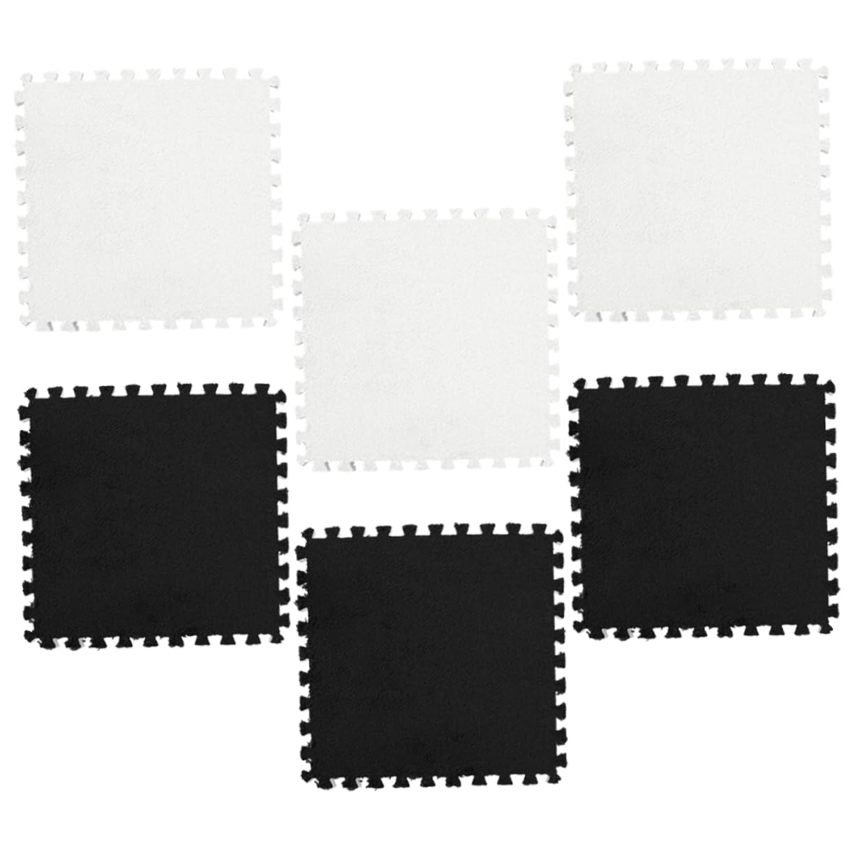 INOOMP 6Pcs Interlocking Floor Mats for Cushioned Rug Soft Surface for Crawling Playing for Bedroom Living Room Use