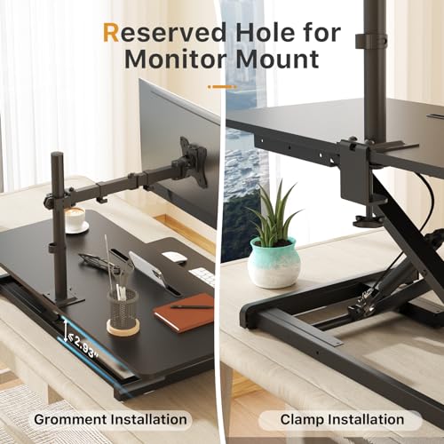 Joy Worker JW-GSD26H-35PB Standing Desk Converter, 35 Inch Wide Height Adjustable Sit Stand Up Desk Riser With Keyboard Tray, Desktop Workstation Riser For Home Office Computer Laptop thumb #6