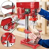 [page_title]-Tischbohrmaschine - 350W, mit Bohrfutter, Spannbereich Ø 1,5-13 mm, Bohrtisch stufenlos, schwenkbar und neigbar, Bohrtiefe 50 mm, 5 Geschwindigkeiten - Säulenbohrmaschine, Standbohrmaschine