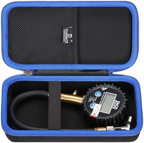 Tourmate JACO Tire Pressure Gauge Hard Case, 100 PSI, Black, Unisex, Sporty, 8.2 x 4.1 x 2.7 inches