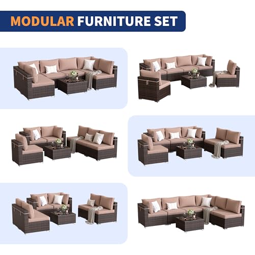 Vonzoy Patio Furniture Set, 7-Piece Outdoor Sectional With Waterproof Cover thumb #6
