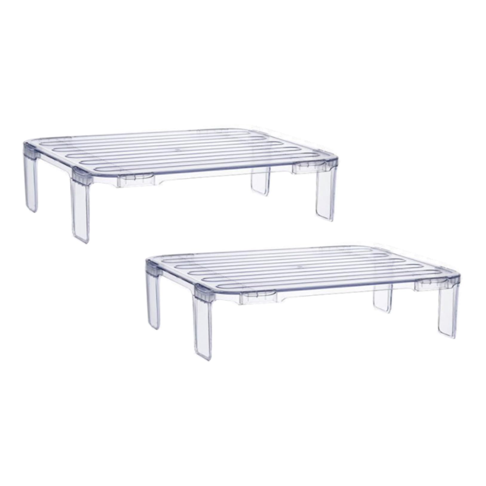 Étagère de rangement transparente en AS ultra-robuste et bac empilable modulable