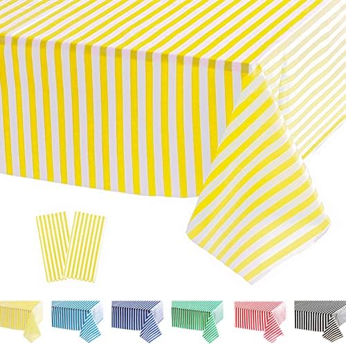 2Pcs 137*274cm Disposable Blue Table Cloth Table Covers,Ukraine Themed Rectangular Dining Table Cover Disposable Tablecovers Plastic Tablecloths for Picnic,Ukraine,Birthday Parties Decorations