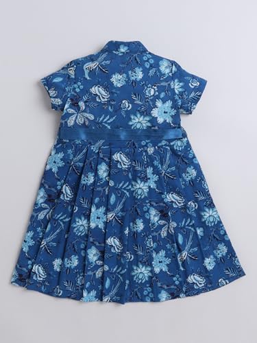 Image of The Magic Wand Printed Dresses for Kids Baby Girls, Fancy Stylish Knee Length One Piece Midi Frocks for Girls, Casual Dress for Summer Season