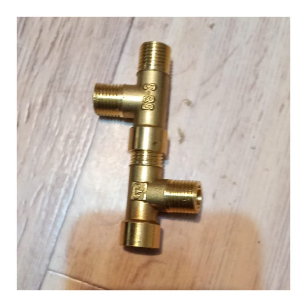 Trójnik mosiężny, kolanko - Adapter 2- i 3-kierunkowy do wody, gazu i oleju - Złącze z gwintem żeńskim męskim 1/8" do 3/4", 1 szt.(0.5In Copper)