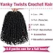 Unionbeauty 2 Packs Pre-looped Yanky Twist Crochet Braids Hair 8 Inch Natural Black Pre-twisted Passion Twist Crochet Hair Bohemian Braids Hair with Curly Crochet Hair Senegalese Twist Braids Hair 1B#