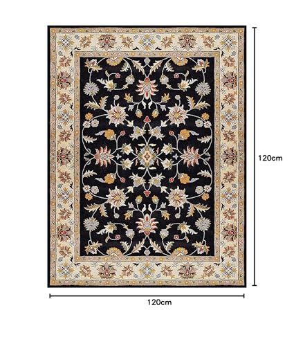 Image of Mordern Design Handmade Tufted Carpet Pure Woollen Export Quality Carpet for Living Room, Bedroom Hall [ Size 4 x 4 Round, Color Multi T4 ]