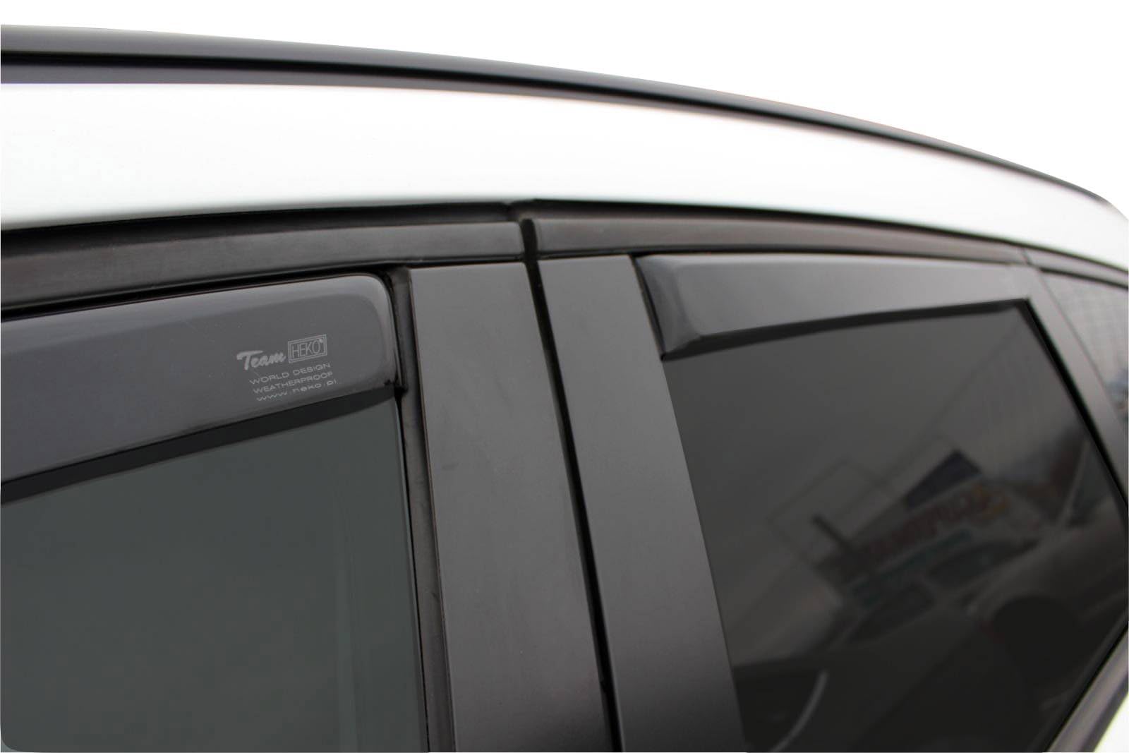 J&J AUTOMOTIVE Windabweiser passend für Opel Astra J Sports Tourer Schrägheck/Kombi 2010-2015 4tlg, Heko Regenabweiser Vorne Hinten Getönt Dunkel Passform