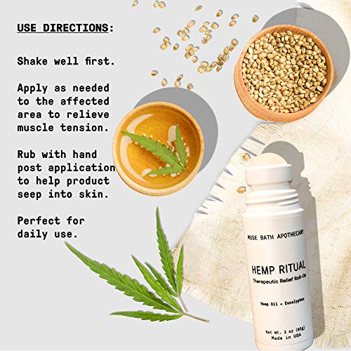 Muse Apothecary Hemp Ritual - Therapeutic Relief Roll-On, USDA Certified Organic Hemp Seed Oil, Post-Workout Recovery, Helps Relieve Arthritis, Muscle & Joint Pain, Tension & Discomfort - Image 3