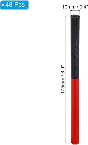 Miniatura 2 de PATIKIL Lápices hexagonales rojos y azules, paquete de 48 lápices de grafito HB, lápices de madera, lápiz de doble punta para aula, oficina,