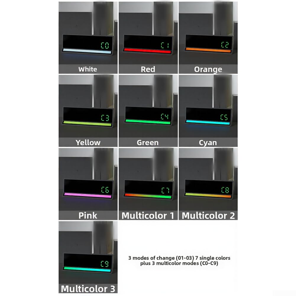 Reloj despertador digital LED con control de sensibilidad de micrófono, reloj de escritorio multifuncional con brillo automático, visualización de fecha y día para oficina en casa y dormitorio