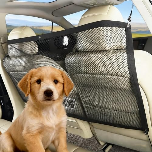 HcvGcm Hundenetz Auto Kofferraum, Hundegitter Auto Kofferraum, 75 x 115 cm, Sicherheitsnetz Für Haustiere, Verhindert Ablenkung Beim Fahren, Ideal Für SUV, LKW Und Familien