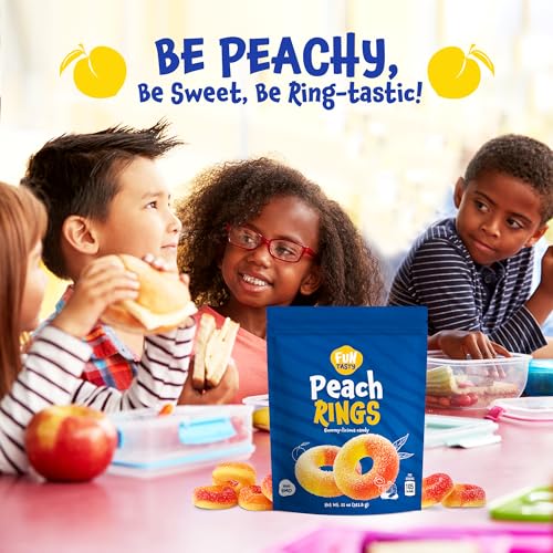 Funtasty Peach Rings - 11 Ounce Bag - Sour and Sweet Gummy Candy - Thumbnail 4