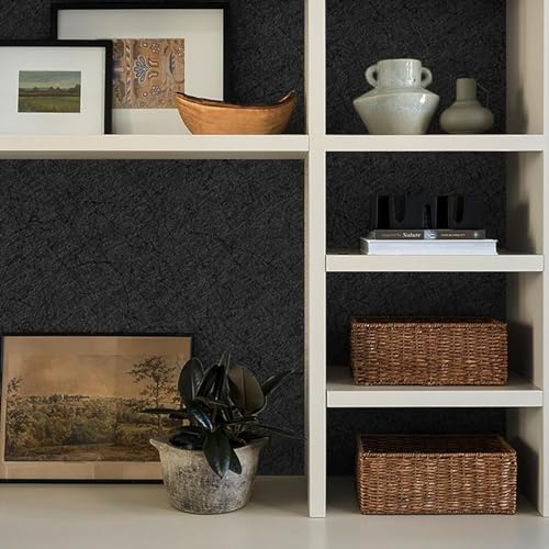 Image of VKR Wallpaper Peel and Stick for Cabinets & Countertops | Self Adhesive Waterproof Contact Paper Roll for Kitchen, Bathroom, Wall & Furniture Covering - Dark Grey (45 x 300 cm)