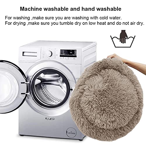 Nisrada Hundebett für kleine, mittelgroße und große Hunde, 50cm, waschbar, rund, gemütlich, weich, Haustierbett für Welpen und Kätzchen, mit Rutschfester Unterseite