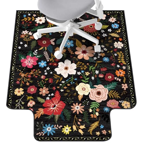 Office Chair Mat for Hardwood Floor & Tile Floor,36'X 48' Heavy Duty Desk Chair Mat for Hard Floors, Under Desk Rug for Rolling Computer Chair,Anti Slip,Low Pile Carpet Protector-Convex Colorful