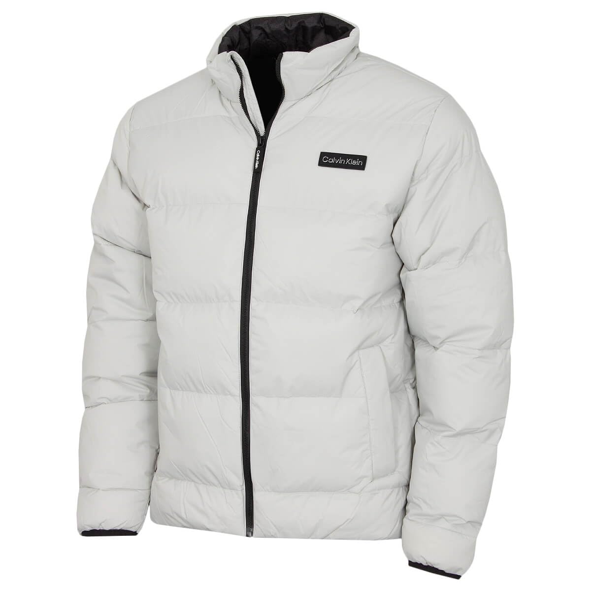 Calvin Klein Men's Silver Rivington Padded Wind Proof Jacket - M