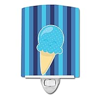 Vista 1 de Caroline's Treasures BB9062CNL - Luz nocturna de cerámica azul con cono de helado, compacto, certificado UL, ideal para dormitorio, baño, guardería