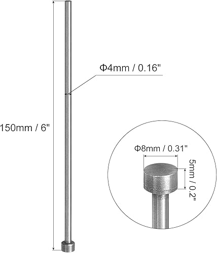 Miniatura 95 de uxcell 10 pines eyectores rectos, 0.039 in (0.04 pulgadas) de diámetro. SKD61 punzón de punta redonda de 3.937 in (4 pulgadas) de largo
