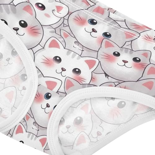 Toddler Girls Underwear 2t Cotton Panties Little Girl Fancy Briefs Girls Undies Cartoon Cats White Pink Kittens4