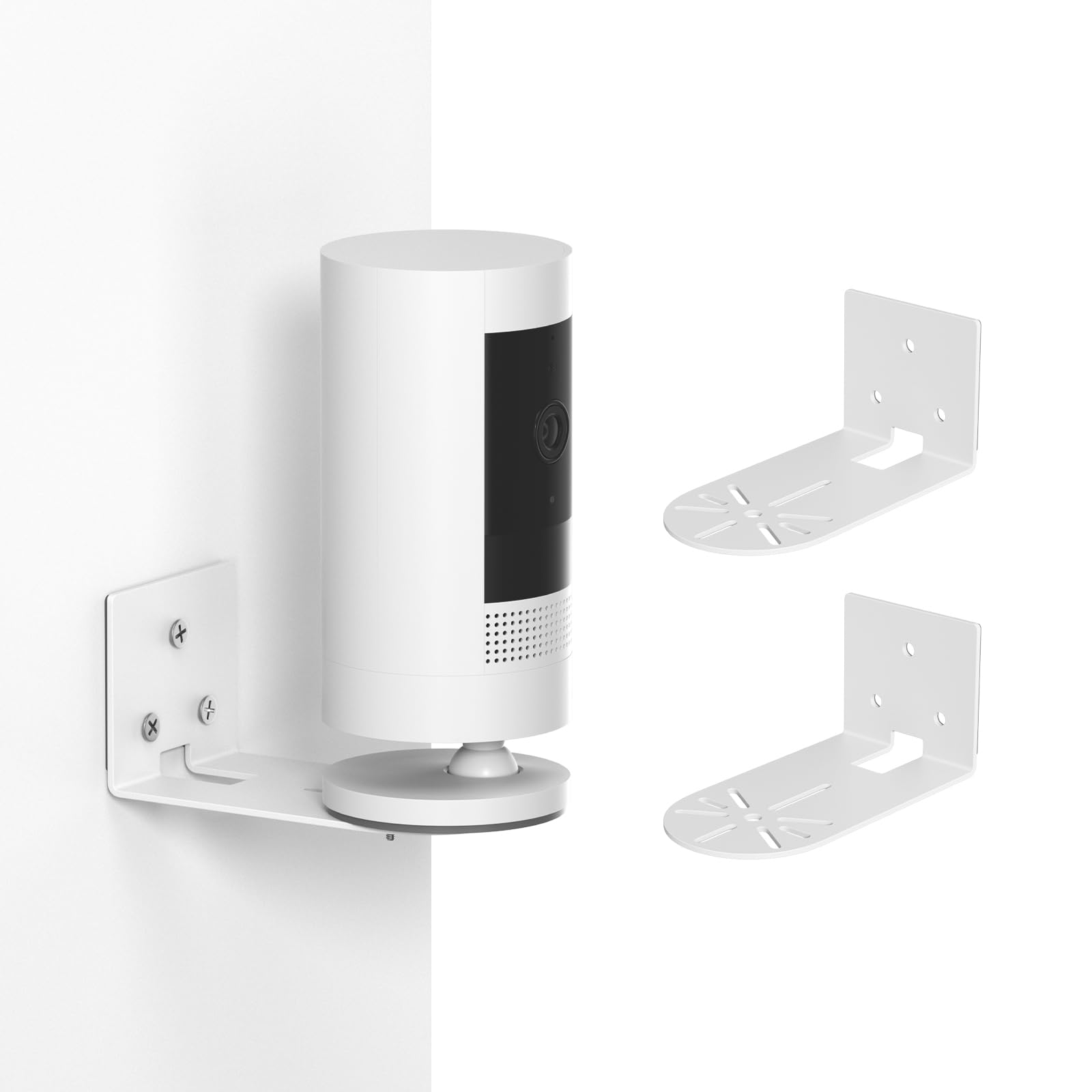 2 Pack No-Drill Wall Mount for Ring Indoor Cam (2nd & 1st Gen), Metal Adhesive Camera Holder with Strong VHB Tape, Stable Anti-Drop Security Bracket β Easy, Damage-Free Installation