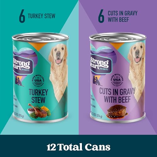 Image of A Strong Heart Variety Pack, Ribeye Cuts & Chicken Rice, 12pk | Two recipes, complete & balanced all life stages, real beef & chicken, Made in USA