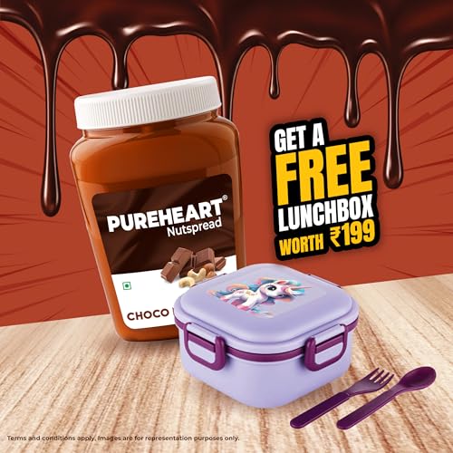 Image of PUREHEART Choco Mixed Nut Spread 350g with Free Stationery Kit | Creamy Chocolate Nut Spread | Healthy Breakfast Spread for Kids | Protein Rich Energy Spread for Bread Sandwich & Tiffin