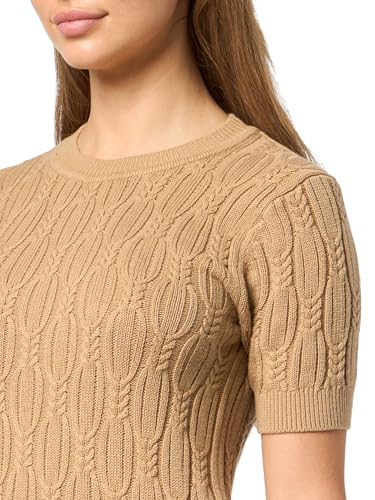 Image of Nautica Women's Short Sleeve Crew Neck Cable Solid Sweater