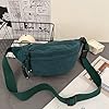 Bauchtasche Cord Damen Umhängetasche Cord mit Schultergurt Einstellbar Modische Cords Hüfttasche Freizeit Sport Hüfttaschen Tinte Grün Crossbody Bag für Damen, Herren #4