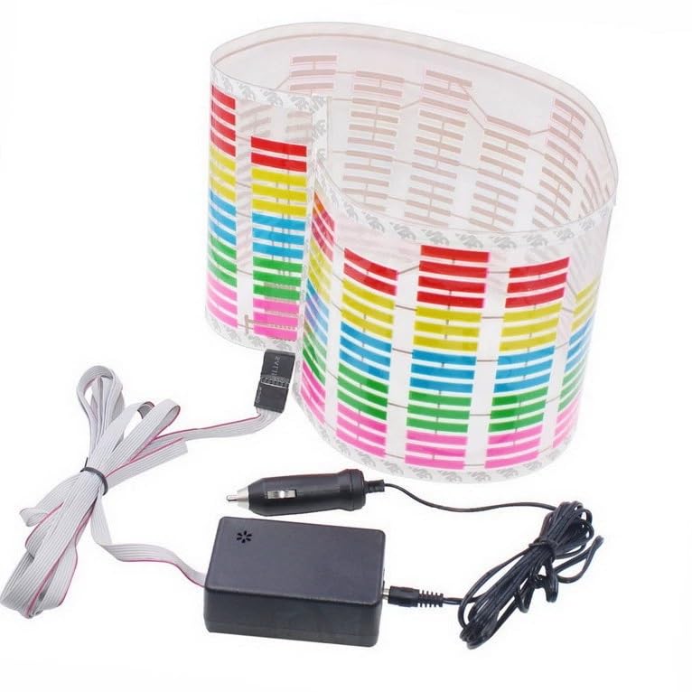 Sound Music Beat Activated Car Stickers Equalizer Glow LED Light Audio Voice Rhythm Lamp LED Flash Lights (Multicolor, 90 * 25cm)